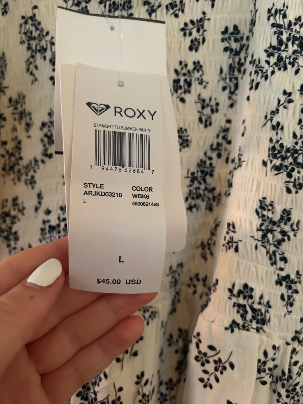 Roxy Midi Dress with Black Floral Print - Picture 3 of 4